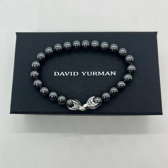 David Yurman hematite spiritual bead bracelet 8mm - Picture 3 of 5